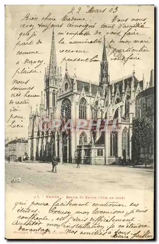 Cartes postales Nancy Eglise St Epvre Vue de cote