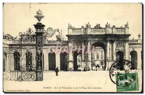 Cartes postales Nancy Arc de Triomphe vu de la Place de la Carriere