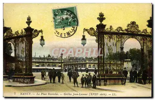 Cartes postales Nancy La Place Stanislas Grilles Jean Lamour