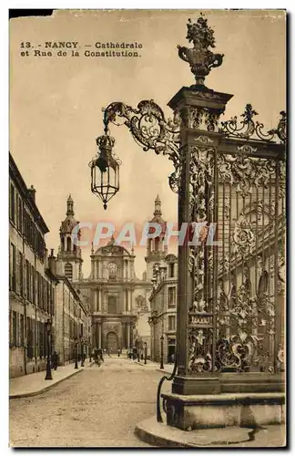 Cartes postales Nancy Cathedrale et Rue de la Constitution