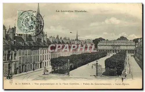 Ansichtskarte AK Nancy Vue Panoramique de la Place Carriere Palais du Governement