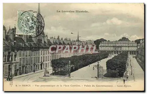 Cartes postales Nancy Vue Panoramique de la Place Carriere Palais du Governement