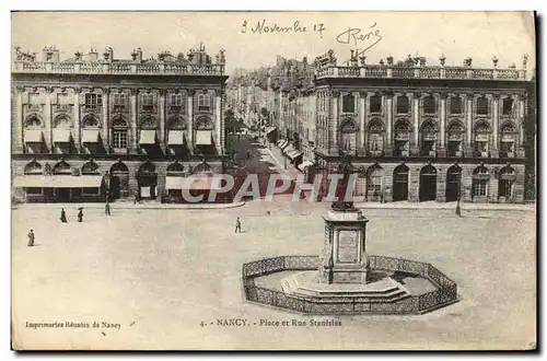 Cartes postales Nancy Place et Rue Stanislas