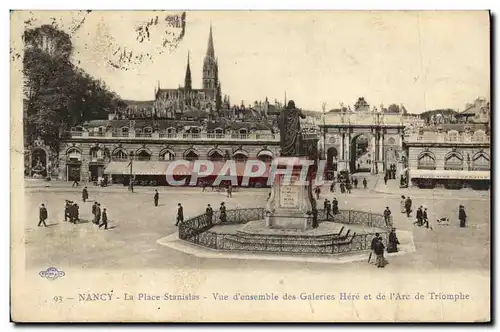 Cartes postales Nancy La Place Stanislas Vue d ensemble des Galeries Here et de l Arc de Triomphe