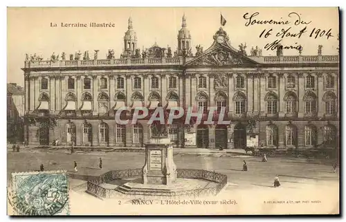 Cartes postales Nancy L Hotel de Ville XVlll e Siecle