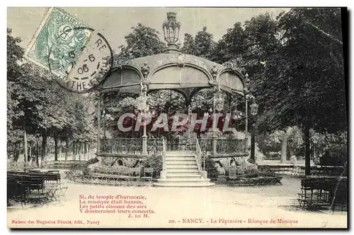 Cartes postales Nancy Pepiniere Kiosque de Musique