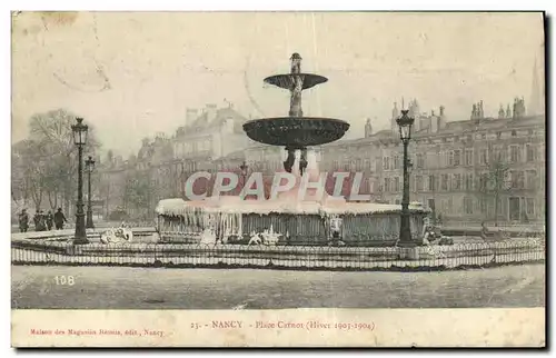 Cartes postales Nancy Place Carnot Hiver 1903 1904