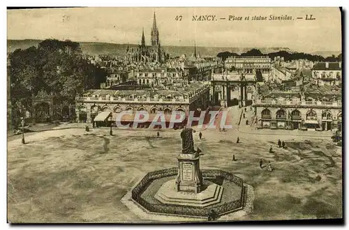 Cartes postales Nancy Place et statue Stanislas