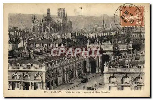 Cartes postales Nancy Place du Gouvernement et Place Carriere