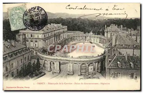 Cartes postales Nancy Hemicycle de La Carriere Palais Gouvernement Pepiniere