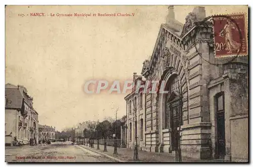 Cartes postales Nancy Le Gymnase Municipal et Boulevard Charles V