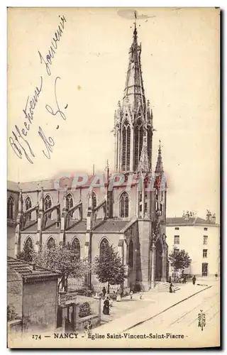 Cartes postales Nancy Eglise Saint Vincent Saint Piacre