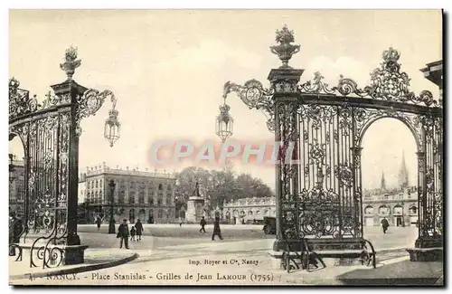 Cartes postales Nancy Place Stanislas Grilles de Jean Lamour