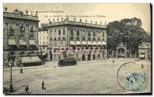 Cartes postales Nancy La Place Stanislas et le Theatre Tramway