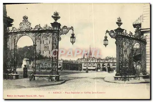 Cartes postales Nancy Place Stanislas et Grilles Jean Lrmour