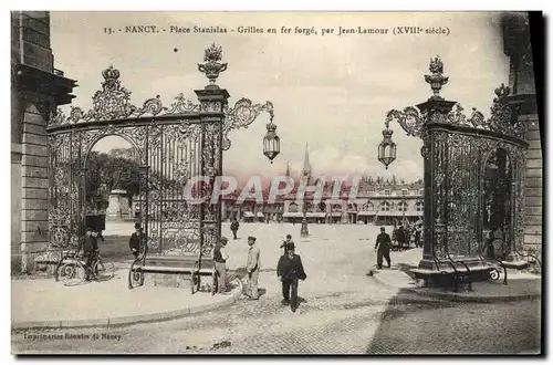 Cartes postales Nancy Place Stanislas Grilles en fer Forge Par Jean Lamour