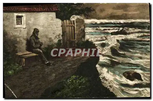 Cartes postales Pecheur au bord de la mer