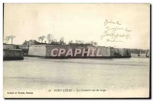 Cartes postales Port Louis La Citadelle vue du large