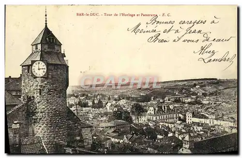 Cartes postales Bar le Duc Tour de l Horloge et Panorama