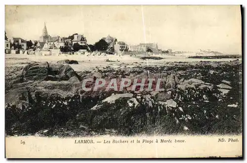 Ansichtskarte AK Larmor Les Rochers et la Plage a Maree basse