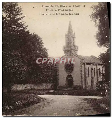 Cartes postales Route de Plouay au Faouet Foret de Pont Callec Chapelle de Ste Anne des Bois