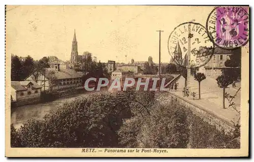 Cartes postales Metz Panorama sur le Pont Moyen