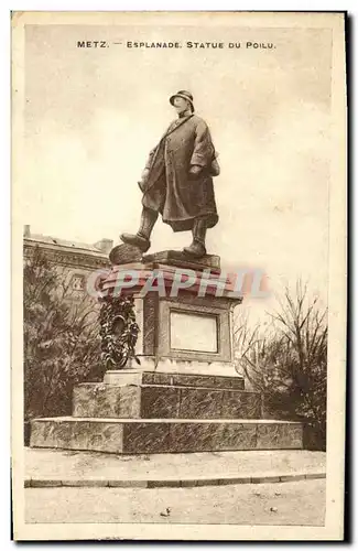 Cartes postales Metz Esplanade Statue du Poilu Militaria