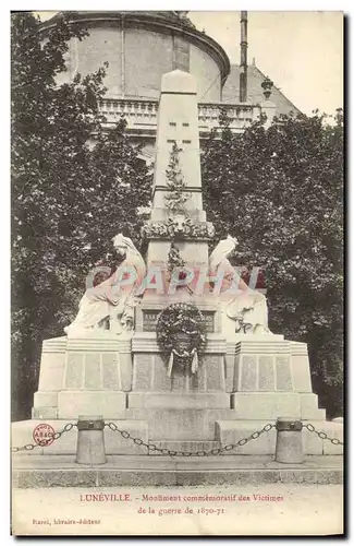 Cartes postales Luneville Monument commemoratif des Victimes de la guerre de 1870 1871