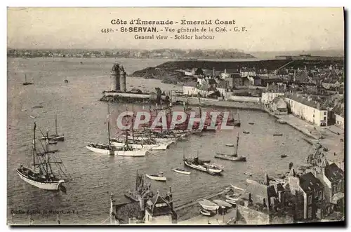 Ansichtskarte AK Cote d Emeraude St Servan Vue generale de al Cite Bateaux