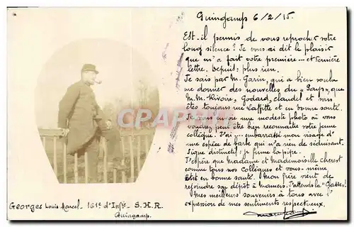 CARTE PHOTO Guingamp Louis Marcel Georges 161eme regiment d infanterie SHR Mamers Militaria