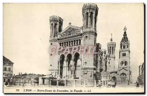 Cartes postales Lyon Notre Dame de Fourviere la Facade