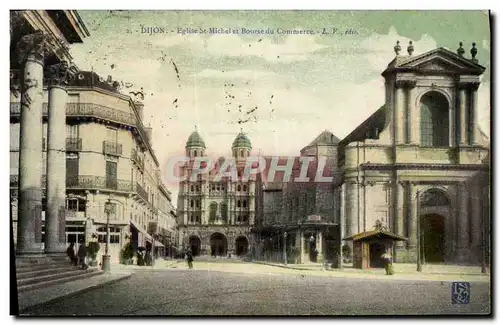 Cartes postales Dijon Eglise St Michel et Bourse du Commerce