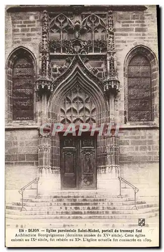 Cartes postales Dijon Eglise paroissiale Saint Michel portail du transept Sud