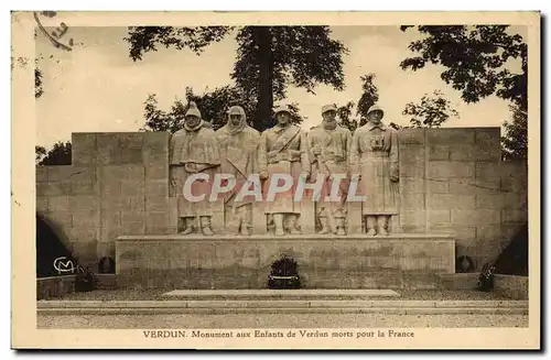 Cartes postales Verdun Monument aux Enfants de Verdun morts pour la France Militaria