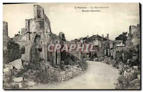 Cartes postales Verdun La Rue Chevert Militaria