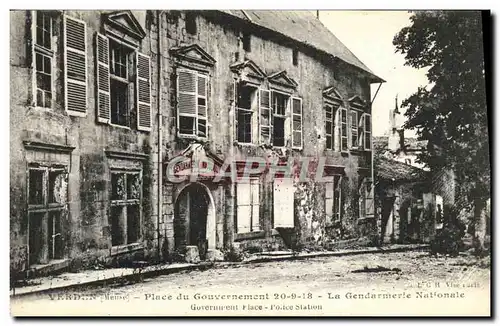 Cartes postales Verdun Place du Gouvernement La gendarmerie nationale Militaria