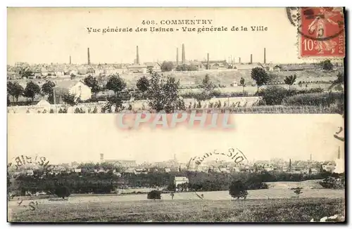 Cartes postales Commentry Vue Generale des Usines Vue Generale de la Ville