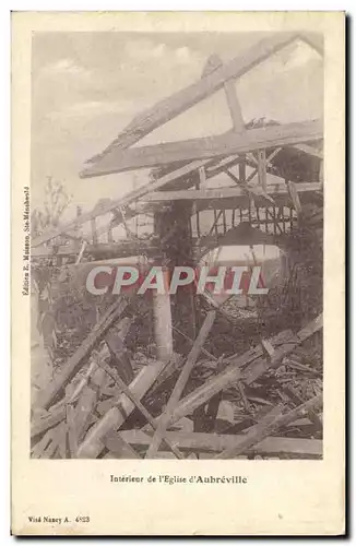Cartes postales Interieur de l Eglise d Aubreville Militaria