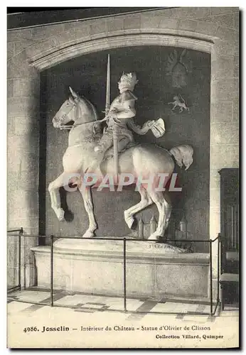 Cartes postales Josselin Interieur du Chateau Statue d Olivier de Clisson