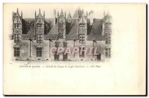 Cartes postales Chateau de Josselin Detail du Corps de Logis Interieur