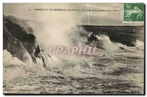 Ansichtskarte AK Quiberon Un Beau Coup de Mer a Port Pigeon