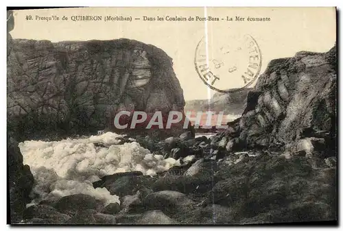 Cartes postales Quiberon Dans les Couloirs de Port Bara La Mer ecumante