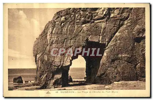 Ansichtskarte AK Quiberon La Plage et l Arche de Port Blanc