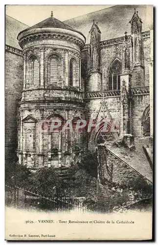 Cartes postales Vannes Tour Renaissance et Cloitre de la Cathedrale