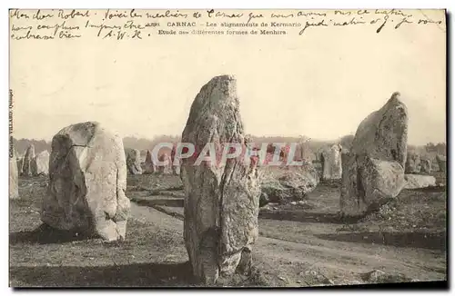 Cartes postales Carnac Les Alignements de Kermario Etude aux Differentes formes de Menhirs