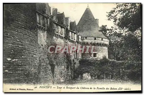 Ansichtskarte AK Pontivy Tour et Rempart du Chateau de la Famille des Rohan