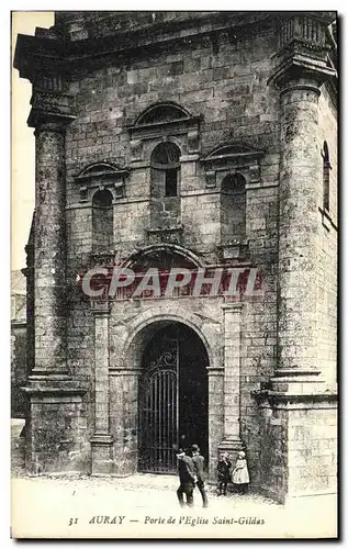 Cartes postales Auray Porte de l Eglise Saint Gildas