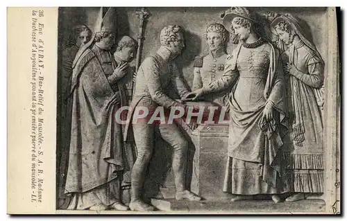 Ansichtskarte AK Auray Bas Relief du Mausolee SAR Madame la duchess d angouleme posant la premiere pirre du mauso