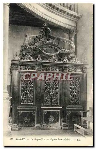 Cartes postales Auray Le Baptistere Eglise Saint Gildas