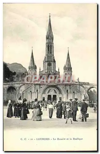 Ansichtskarte AK Lourdes Le Rosaire et la Basilique